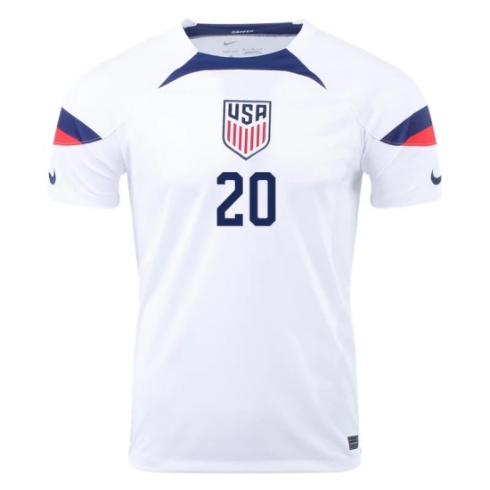 Jesus Ferreira #20 USMNT Maglia Casa Coppa del Mondo 2022 Jesus Ferreira #20 USMNT Maglia Casa Coppa del Mondo 2022