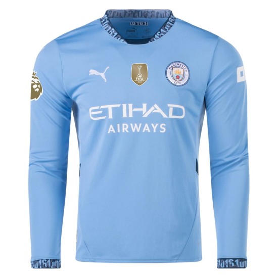 Maglietta Casa Donna RODRIGO Manchester City 2024/25 a Maniche Lunghe