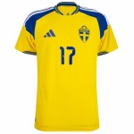 Donna Maglia Svezia 2026 Home Autentica Coppa del Mondo GYÖKERES #17