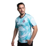 Maglia Uomo Cruz Azul Terza Riscaldamento 2025/26 – Turchese/Bianco