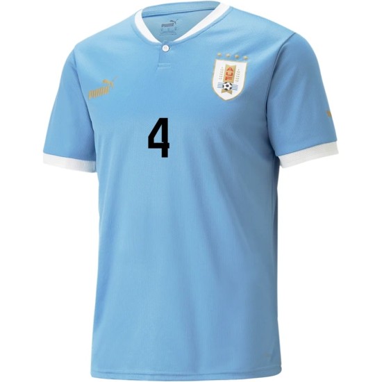 Ronald Araujo #4 Uruguay Maglia Casa Coppa del Mondo 2022