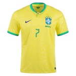Maglia Casa Lucas Paqueta #7 Brasile Coppa del Mondo 2022