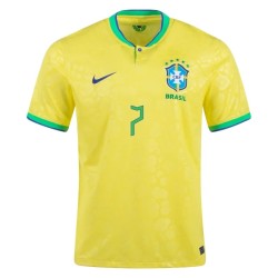 Maglia Casa Lucas Paqueta #7 Brasile Coppa del Mondo 2022 Maglia Casa Lucas Paqueta #7 Brasile Coppa del Mondo 2022