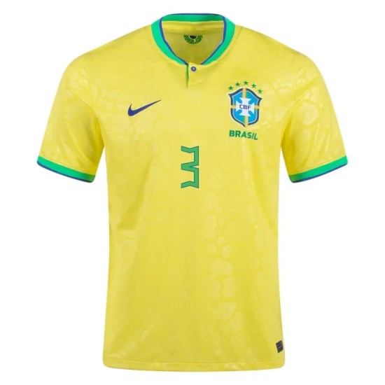 Thiago Silva #3 Brasile Maglia Casa Coppa del Mondo 2022