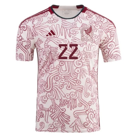 Hirving Lozano #22 Messico Maglia Trasferta Coppa del Mondo 2022 Hirving Lozano #22 Messico Maglia Trasferta Coppa del Mondo 2022