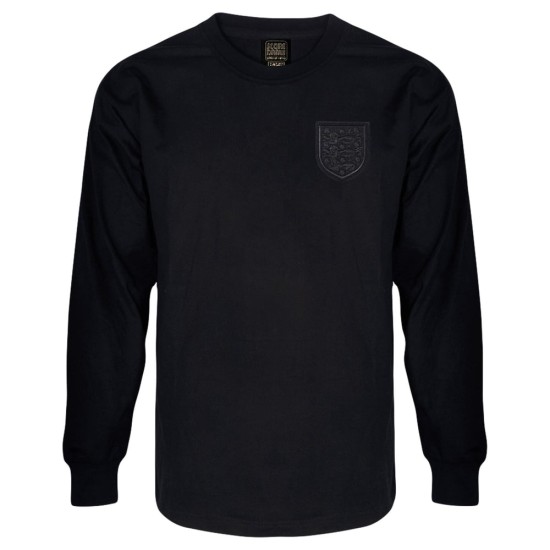 Maglia retrò blackout maniche lunghe Inghilterra 1966 #6 da uomo