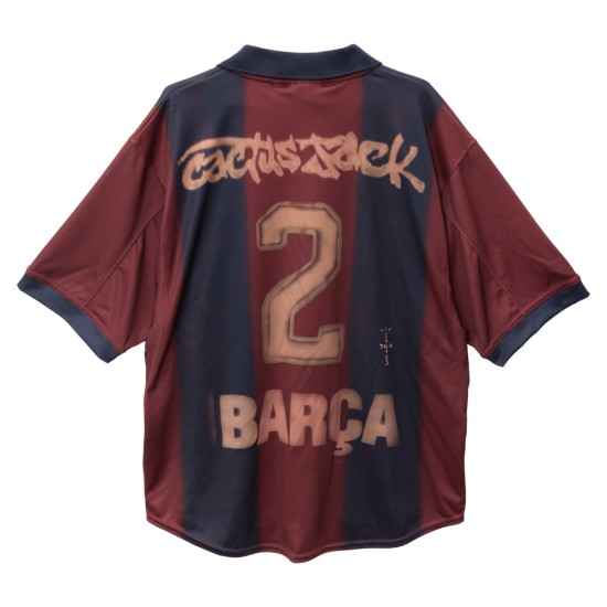 Maglia Uomo FC Barcelona X TRAVIS SCOTT Retro 2000/01 Home Scheletro