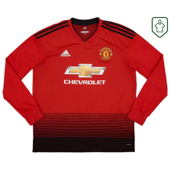 Maglia retrò casa manica lunga uomo Manchester United 2018/19 Lukaku #9 Maglia retrò casa manica lunga uomo Manchester United 2018/19 Lukaku #9