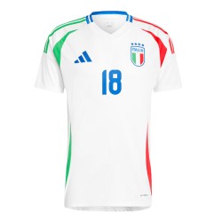 Maglia Trasferta Nicolo Barella #18 Italia EURO 2024 Maglia Trasferta Nicolo Barella #18 Italia EURO 2024