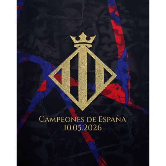 Maglia Campioni di Spagna FC Barcellona 2026 Uomo - Nero Maglia Campioni di Spagna FC Barcellona 2026 Uomo - Nero