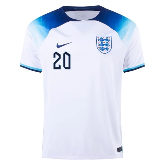Raheem Sterling #20 Inghilterra Maglia Casa Coppa del Mondo 2022