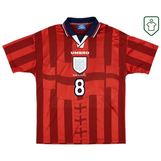 Maglia retrò Inghilterra 1997/99 trasferta da uomo Gascoigne #8