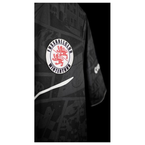 Uomini FC Winterthur 2025/26 Maglia Trasferta - Nera