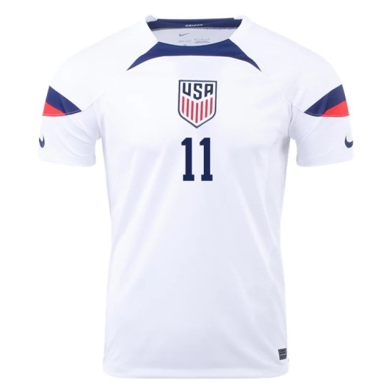 Brenden Aaronson #11 USMNT Maglia Casa Coppa del Mondo 2022 Brenden Aaronson #11 USMNT Maglia Casa Coppa del Mondo 2022