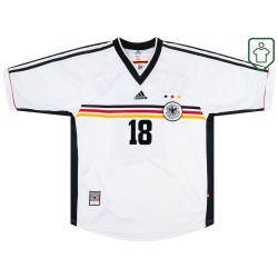 Maglia retrò Germania 1998/00 casa da uomo Klinsmann #18 Maglia retrò Germania 1998/00 casa da uomo Klinsmann #18