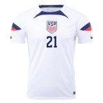 Timothy Weah #21 USMNT Maglia Casa Coppa del Mondo 2022