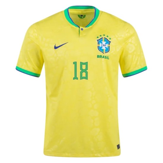 Gabriel Jesus #18 Brasile Maglia Casa Coppa del Mondo 2022