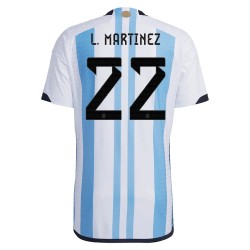 Lautaro Martinez #22 Argentina Maglia Casa Coppa del Mondo 2022