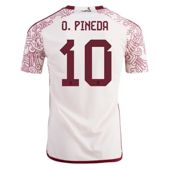 Maglia Trasferta Orbelin Pineda #10 Messico Coppa del Mondo 2022