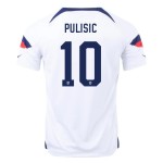 Maglia Casa Christian Pulisic #10 USMNT Coppa del Mondo 2022