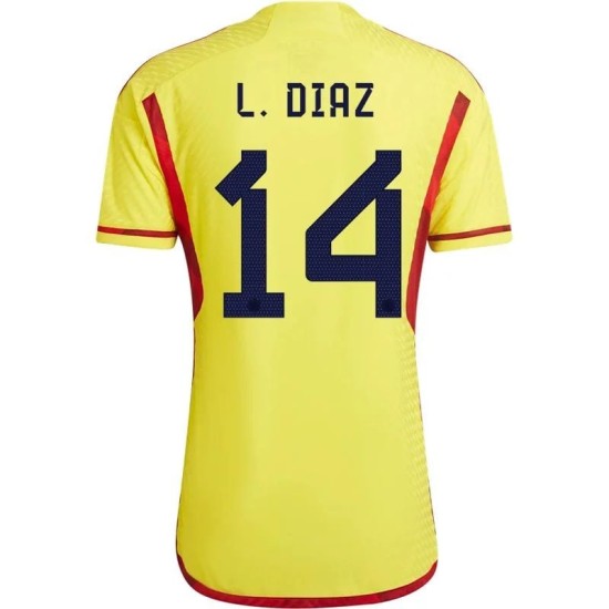 Luis Diaz #14 Colombia Maglia Casa Coppa del Mondo 2022