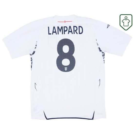 Maglia retrò Inghilterra 2007/09 casa da uomo Lampard #8 Maglia retrò Inghilterra 2007/09 casa da uomo Lampard #8