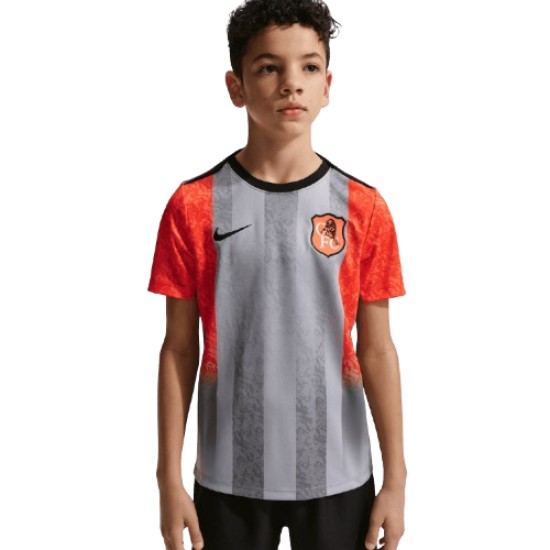 Bambino Chelsea 2025/26 Terza Maglia Pre-Match Grigia