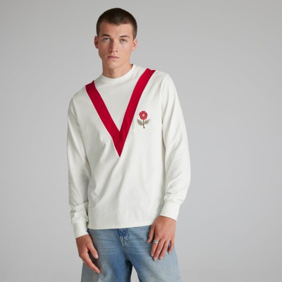 Maglia Retrò Ispirata Manica Lunga Manchester United Uomo 1909