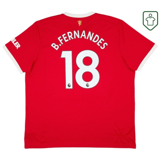 Maglia retrò casa uomo Manchester United 2021/22 B. Fernandes #18 Maglia retrò casa uomo Manchester United 2021/22 B. Fernandes #18