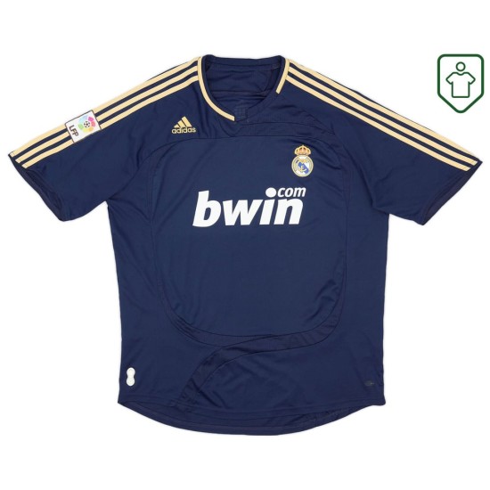 Uomo Maglia retro trasferta Real Madrid 2007/08 Blu scuro