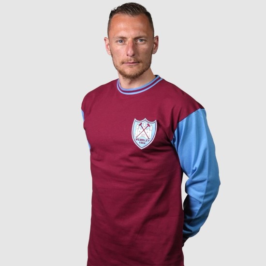 Maglia Retrò FA Cup Manica Lunga West Ham United Uomo 1964 Maglia Retrò FA Cup Manica Lunga West Ham United Uomo 1964