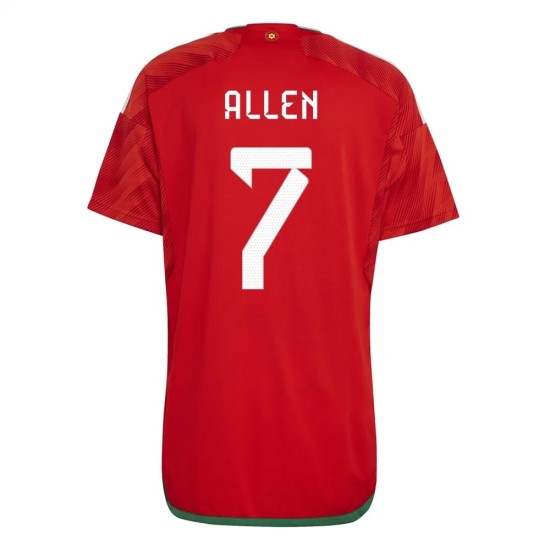 Joe Allen #7 Galles Maglia Casa Coppa del Mondo 2022