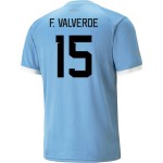 Federico Valverde #15 Uruguay Maglia Casa Coppa del Mondo 2022 Federico Valverde #15 Uruguay Maglia Casa Coppa del Mondo 2022