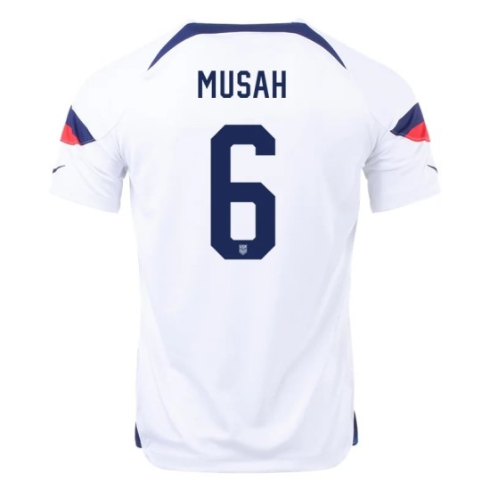 Yunus Musah #6 USMNT Maglia Casa Coppa del Mondo 2022 Yunus Musah #6 USMNT Maglia Casa Coppa del Mondo 2022