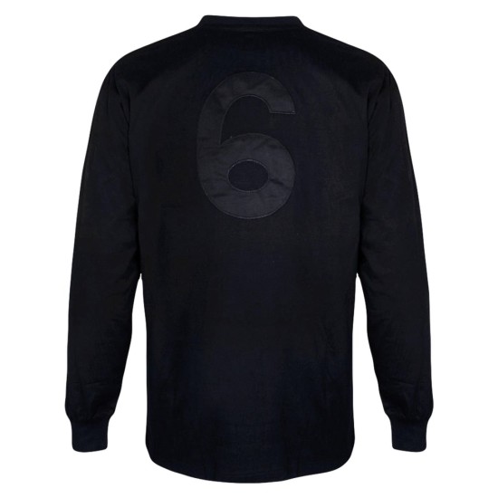 Maglia retrò blackout maniche lunghe Inghilterra 1966 #6 da uomo
