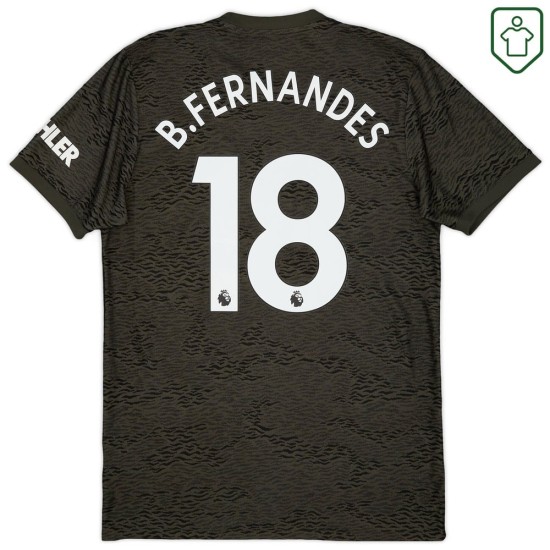 Maglia retrò trasferta uomo Manchester United 2020/21 B. Fernandes #18 Maglia retrò trasferta uomo Manchester United 2020/21 B. Fernandes #18