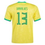 Dani Alves #13 Brasile Maglia Casa Coppa del Mondo 2022