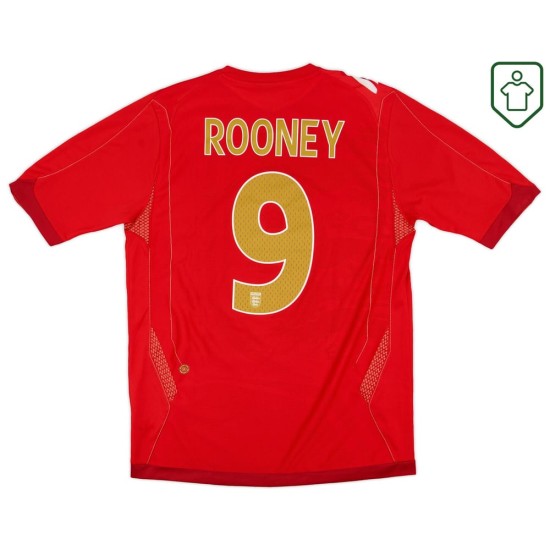 Maglia retrò Inghilterra 2006/08 trasferta da uomo Rooney #9