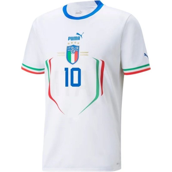 Lorenzo Insigne #10 Italia Maglia Trasferta Coppa del Mondo 2022