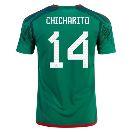 Javier Hernandez Chicharito #14 Messico Maglia Casa Coppa del Mondo 2022 Javier Hernandez Chicharito #14 Messico Maglia Casa Coppa del Mondo 2022