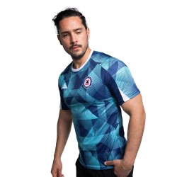 Maglia Uomo Cruz Azul Terza Riscaldamento 2025/26 – Turchese/Blu Navy