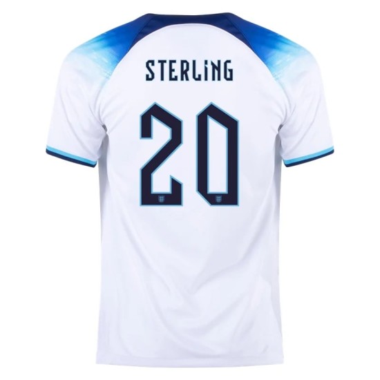 Raheem Sterling #20 Inghilterra Maglia Casa Coppa del Mondo 2022