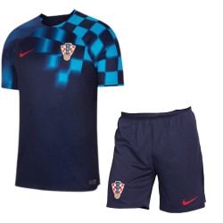 Maglia+Pantaloncini Trasferta Bambini Croazia Coppa del Mondo 2022 Maglia+Pantaloncini Trasferta Bambini Croazia Coppa del Mondo 2022