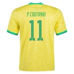 Philippe Coutinho #11 Brasile Maglia Casa Coppa del Mondo 2022