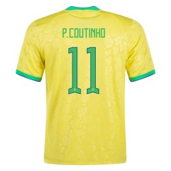 Philippe Coutinho #11 Brasile Maglia Casa Coppa del Mondo 2022