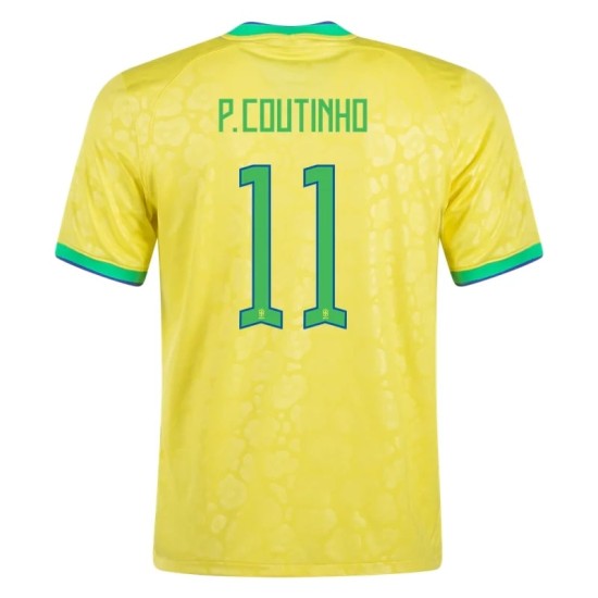 Philippe Coutinho #11 Brasile Maglia Casa Coppa del Mondo 2022