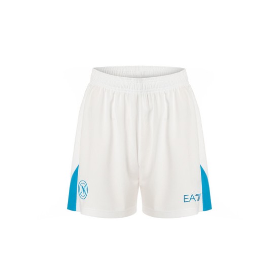 Pantaloncini Casa Napoli Bambino 2024/25 - Bianco/Azzurro