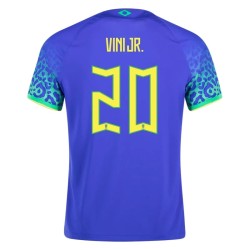 Maglia Trasferta Vinicius Junior #20 Brasile Coppa del Mondo 2022