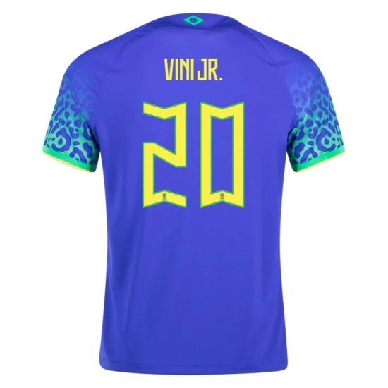Maglia Trasferta Vinicius Junior #20 Brasile Coppa del Mondo 2022