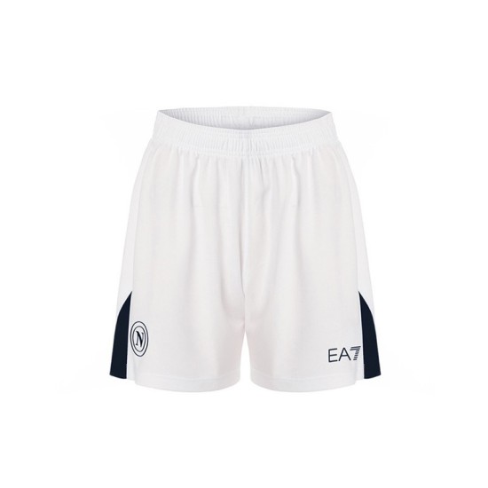 Pantaloncini Casa Napoli Bambino 2024/25 - Bianco/Blu Marino